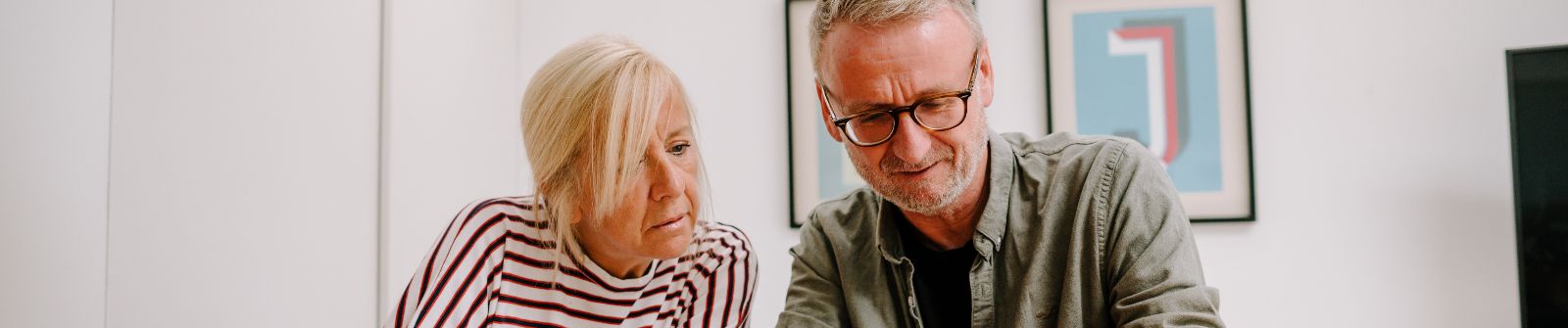 Couple looking at something together